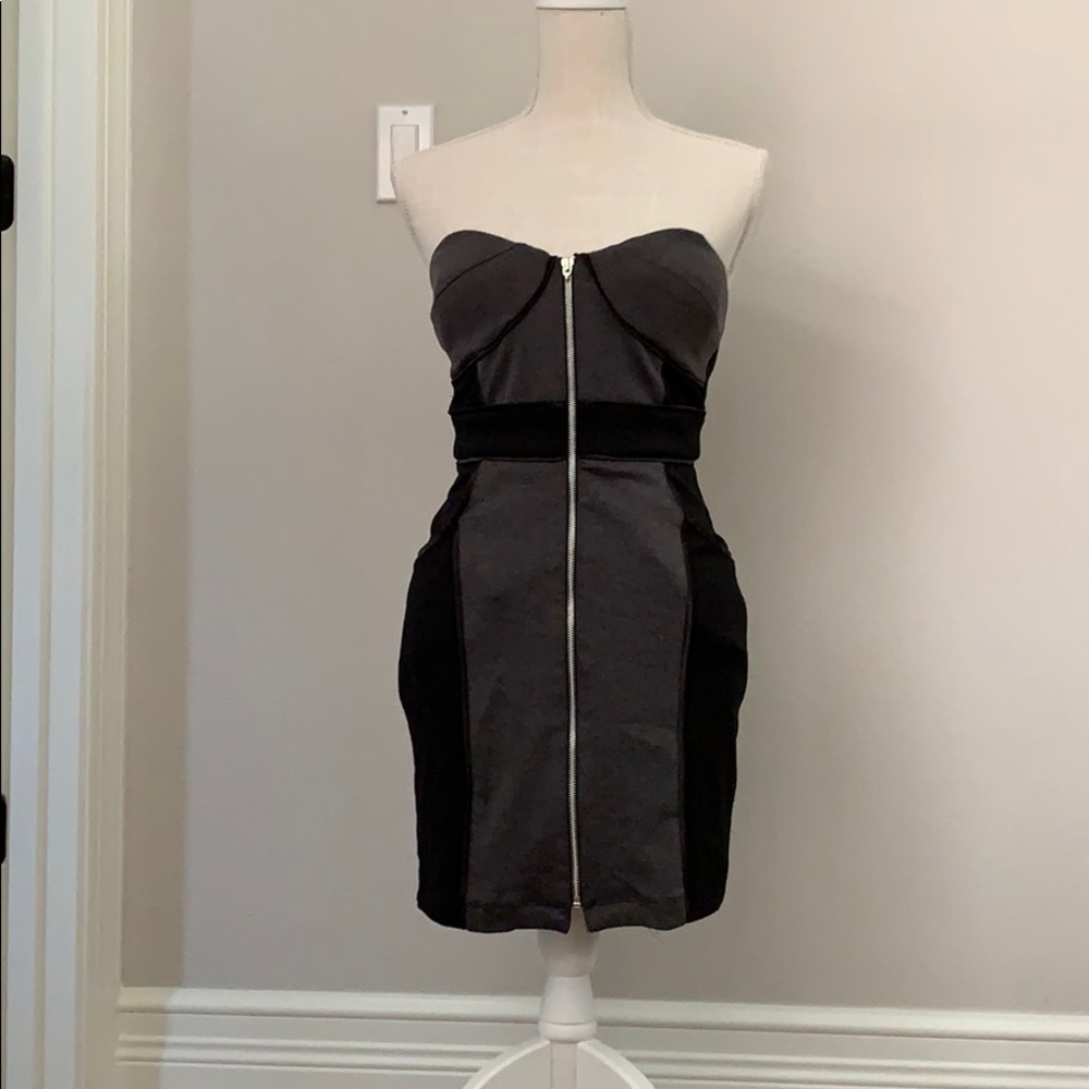 Black and grey casual minidress